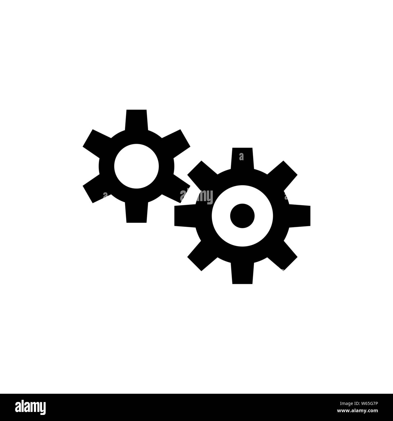 Transmission Cog Wheels. Flat Vector Icon illustration. Simple black ...