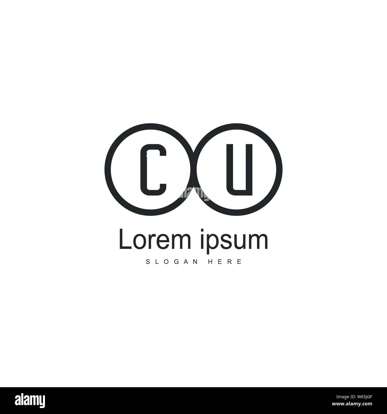 Design For Cu Initial CU logo template with modern frame. Minimalist CU letter logo ...