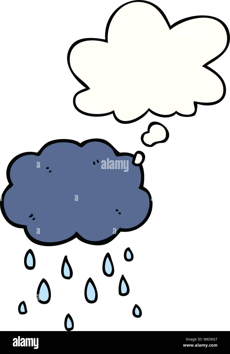 cartoon cloud raining with thought bubble Stock Vector Image & Art - Alamy