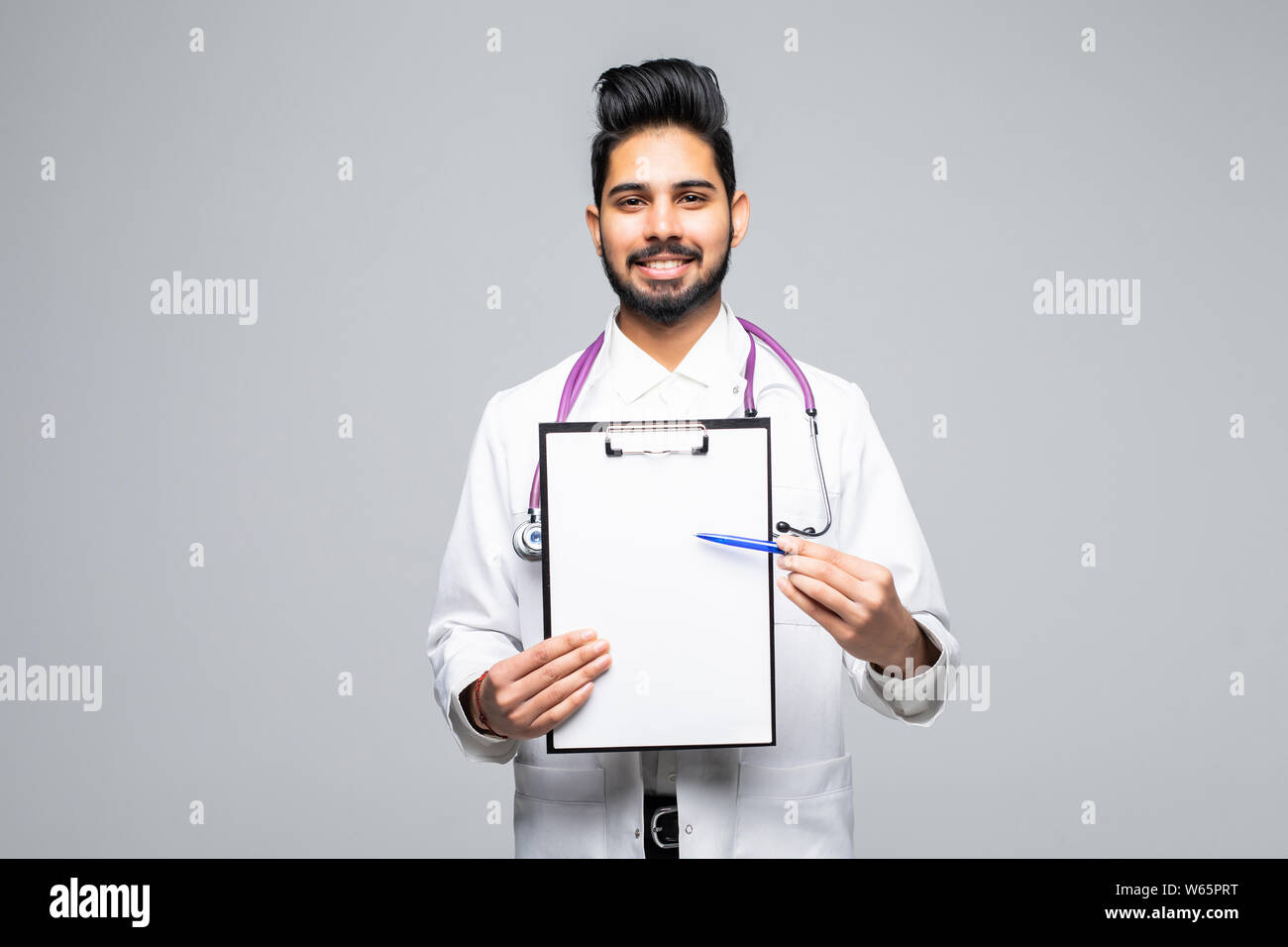 Closeup portrait of handsome male health care professional or doctor or