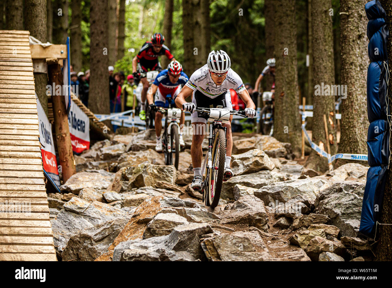 MAY 26, 2013 - NOVE MESTO NA MORAVE, CZECH REPUBLIC. Nino Schurter at the  UCI Mountain Bike Cross Country World Cup Stock Photo - Alamy