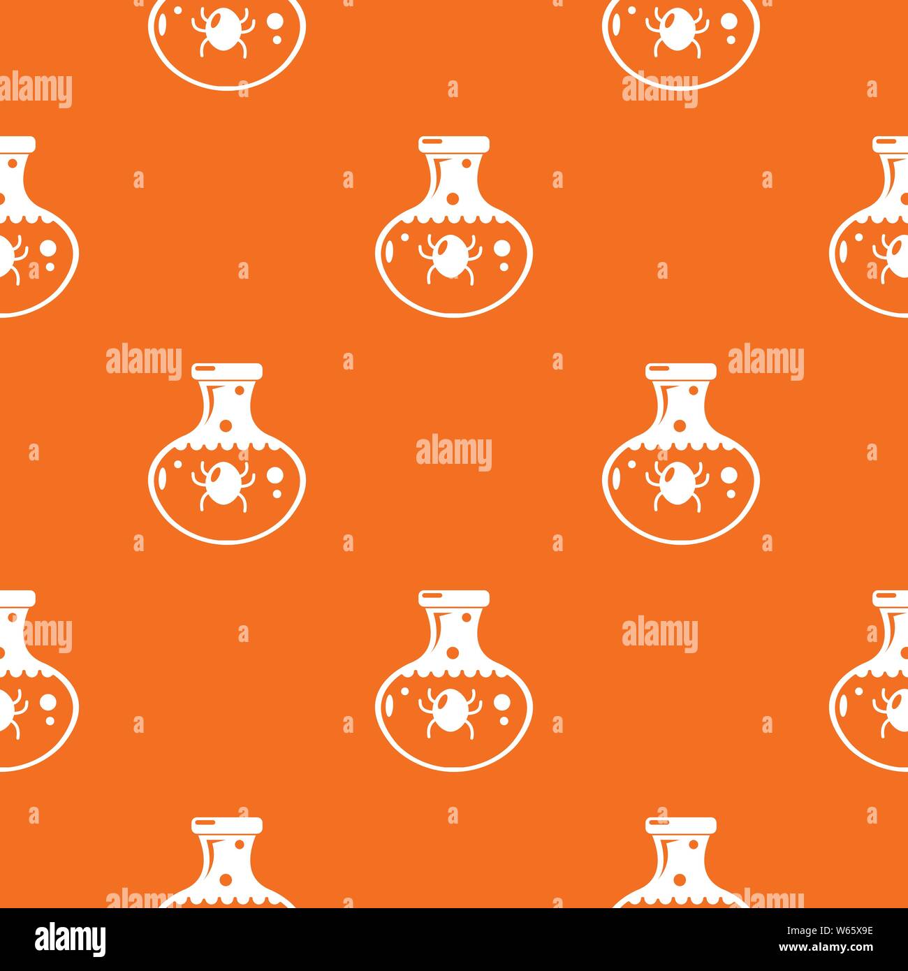 Chemical bug pattern vector orange Stock Vector