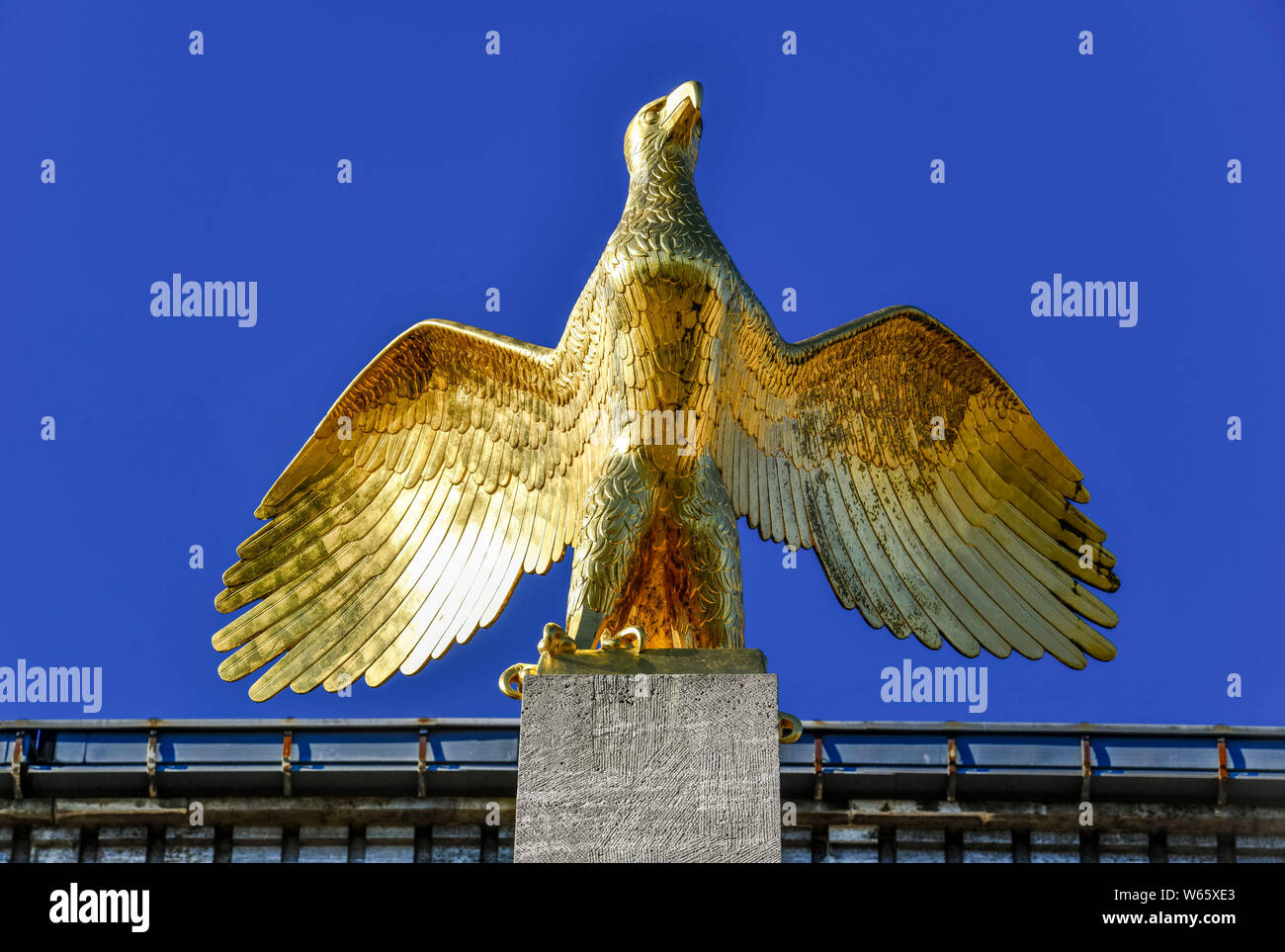 Goldener Adler, Haus des Deutschen Sports, Deutsches Sportforum, Olympiagelaende, Westend, Charlottenburg, Berlin, Deutschland Stock Photo
