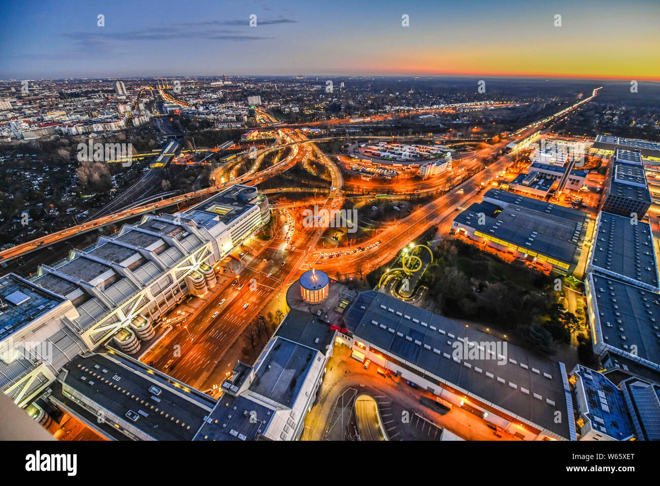 Autobahnkreuz Funkturm, Charlottenburg, Berlin, Deutschland Stock Photo