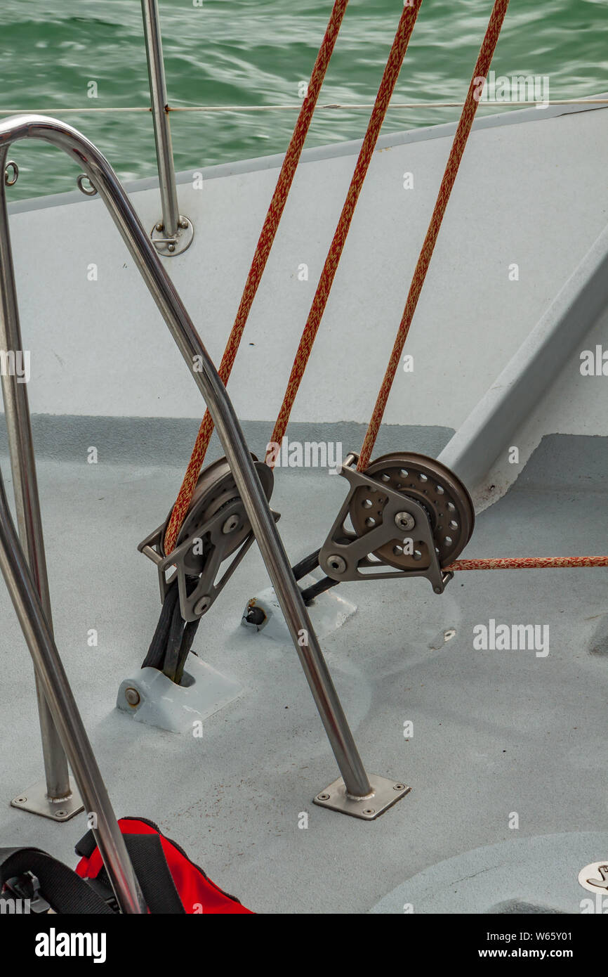 Pair of winches on New Zealand's America's Cup yacht Stock Photo Alamy