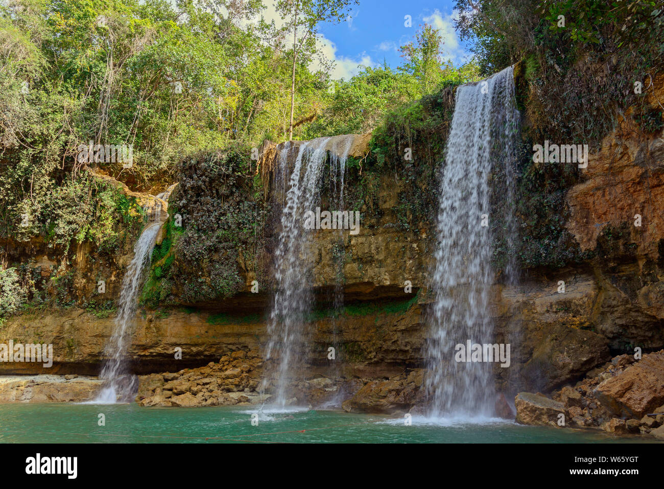 Waterfall, Salto Alto, Comatillo river, Bayaguana, Dominican Republic ...