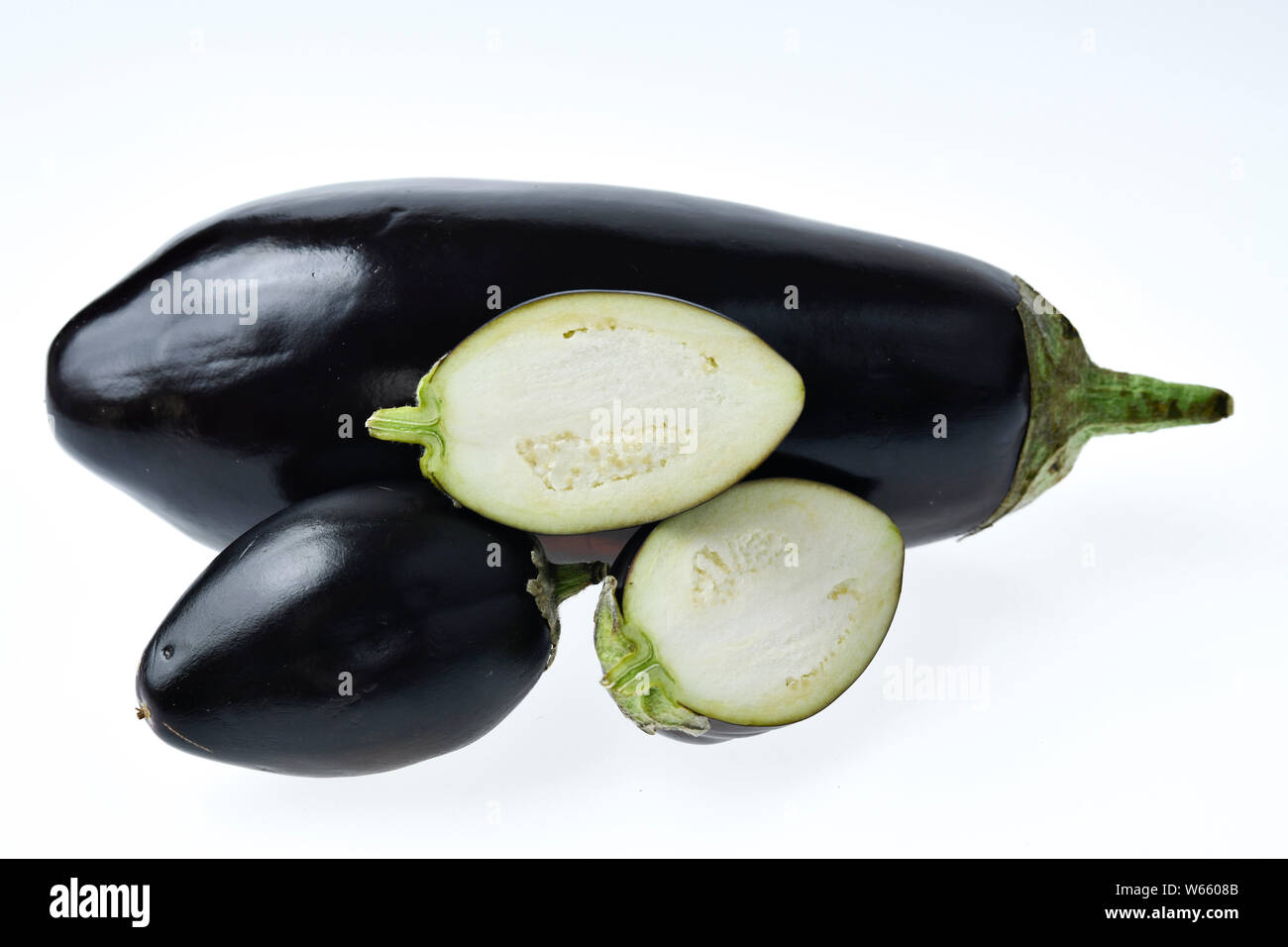 eggplant, mini eggplants, Solanum melongena Stock Photo