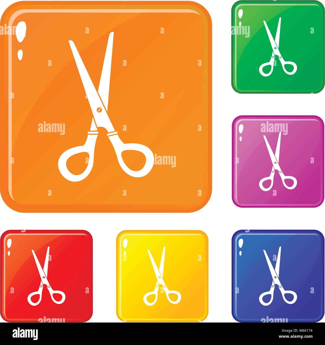 Stationery scissors icons set vector color Stock Vector Image & Art - Alamy