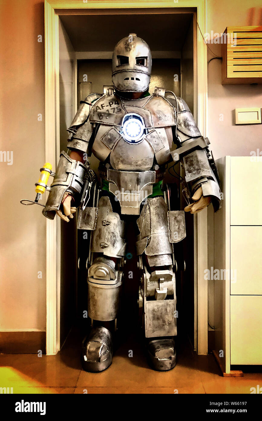 The wearable Iron Man armor made by Chinese man Liu Zhichao is on ...