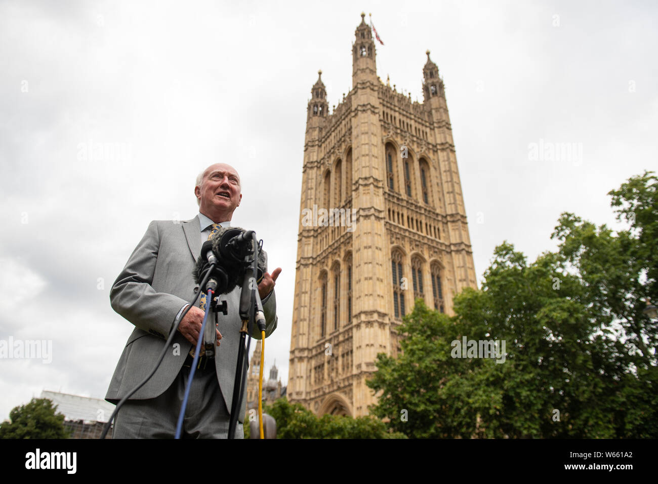 Peter Lawrence, the father of missing Claudia Lawrence, speaks at a press conference in Westminster, London, as Claudia's Law comes into effect. The law, named after the missing chef who has not been seen since March 18 2009, was introduced to help families take over the affairs of loved ones who have disappeared. Stock Photo