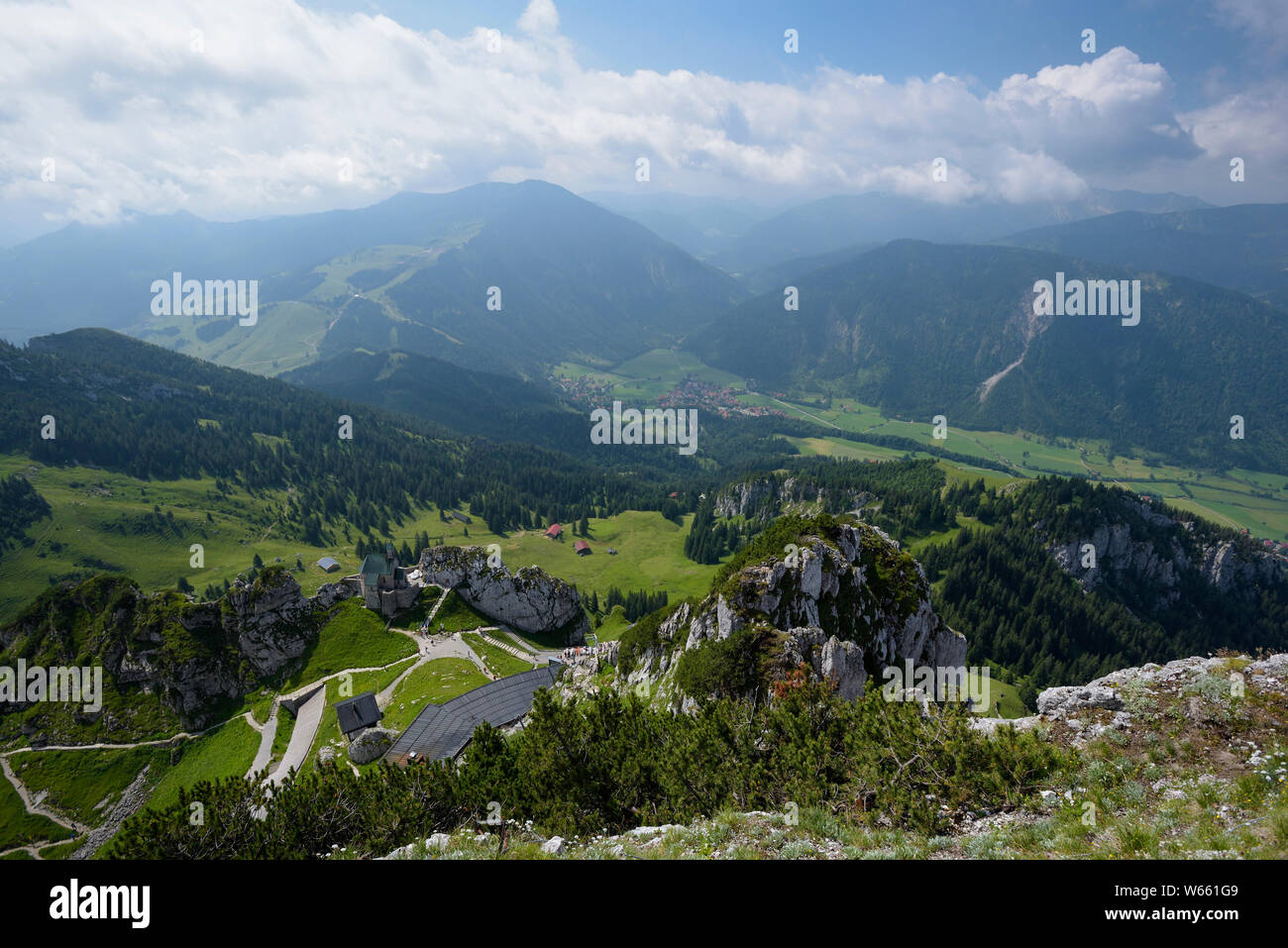 Peak of Wendelstein (1838 m), july, Bavaria, Germany Stock Photo