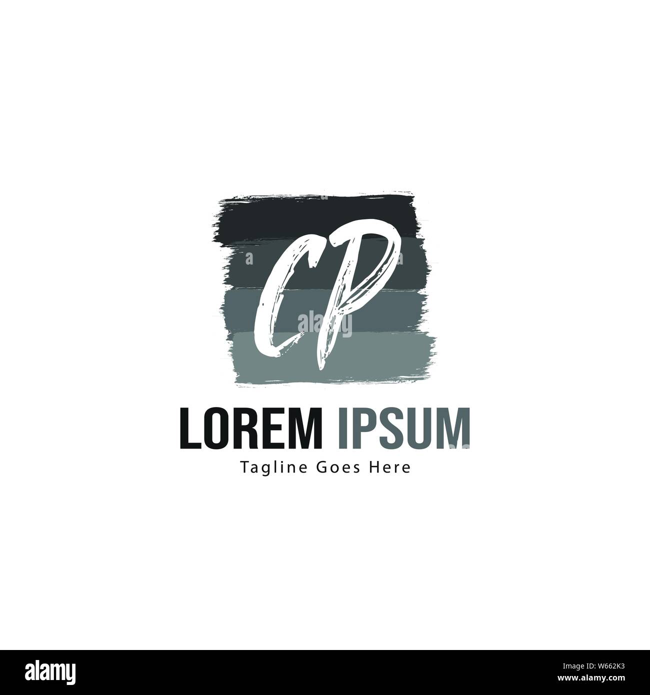 Initial CP logo template with modern frame. Minimalist CP letter logo ...