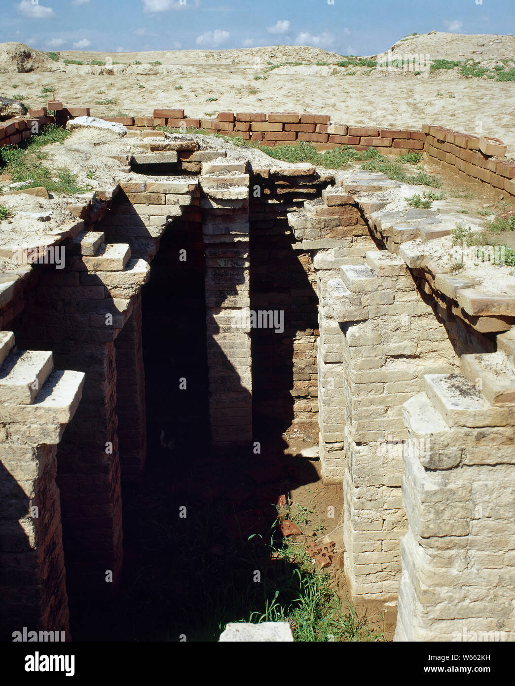 Syria. Mari. Remains of the ancient city founded in 2900 BC. (Picture taken before the Syrian Civil War). Stock Photo