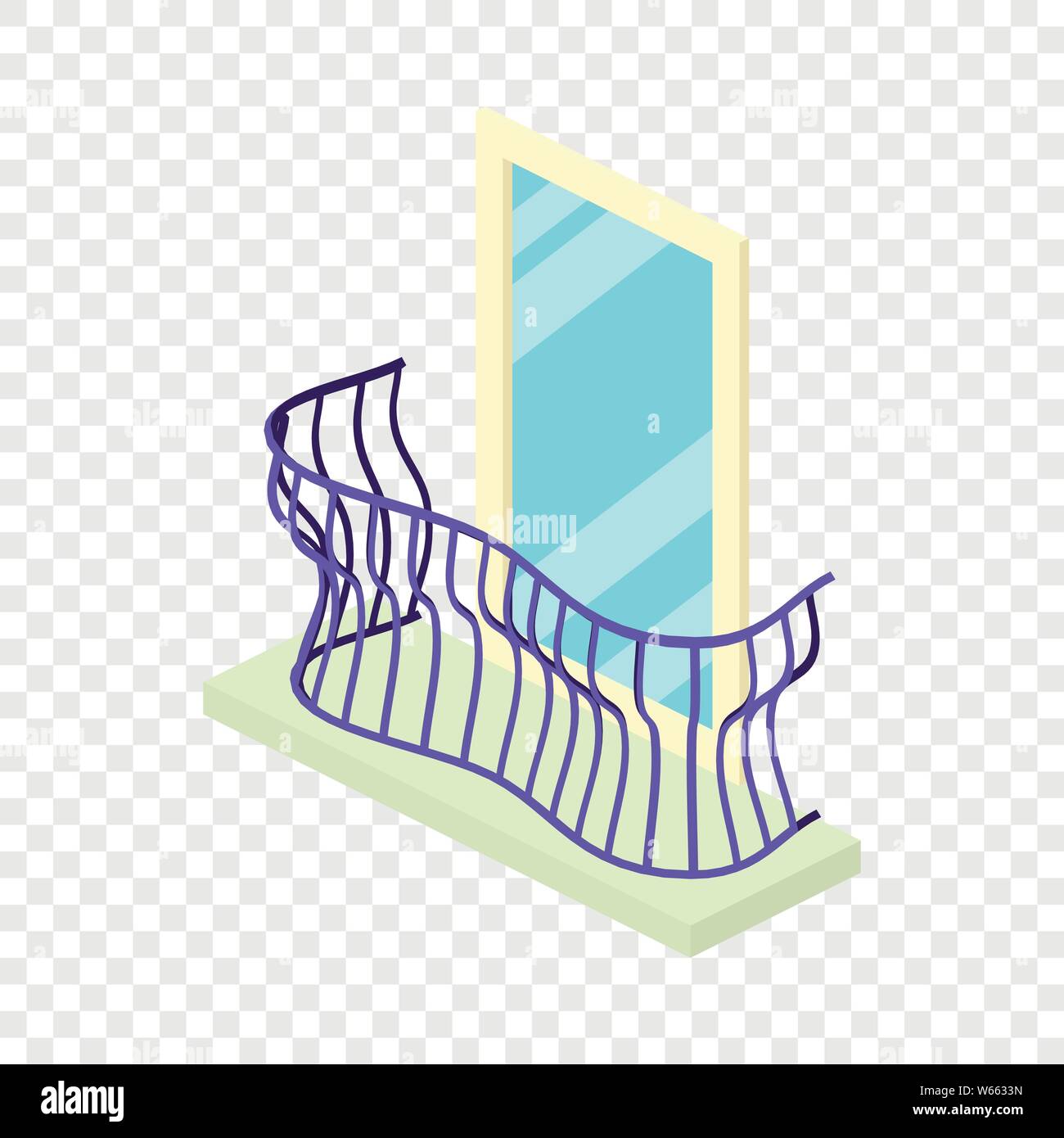 Curved balcony icon, isometric 3d style Stock Vector Image & Art - Alamy