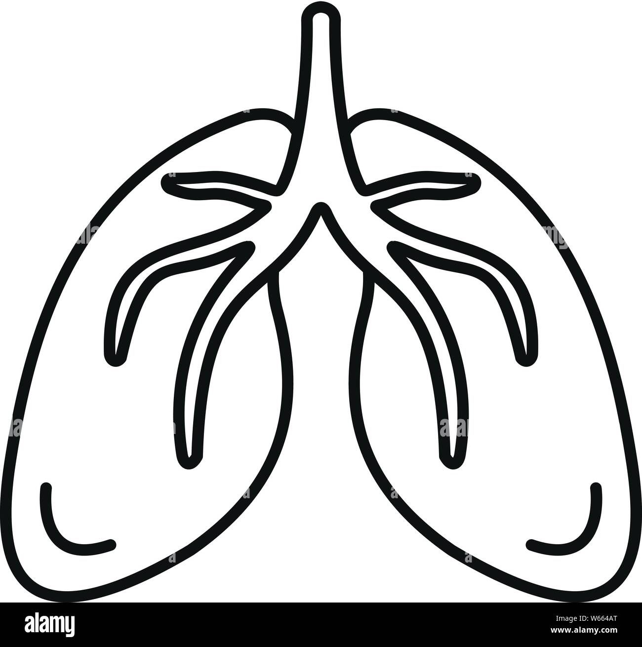 Lungs icon. Outline lungs vector icon for web design isolated on white ...
