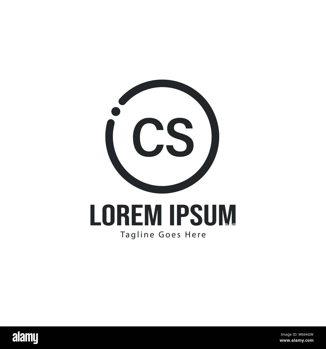 Initial CS logo template with modern frame. Minimalist CS letter logo ...