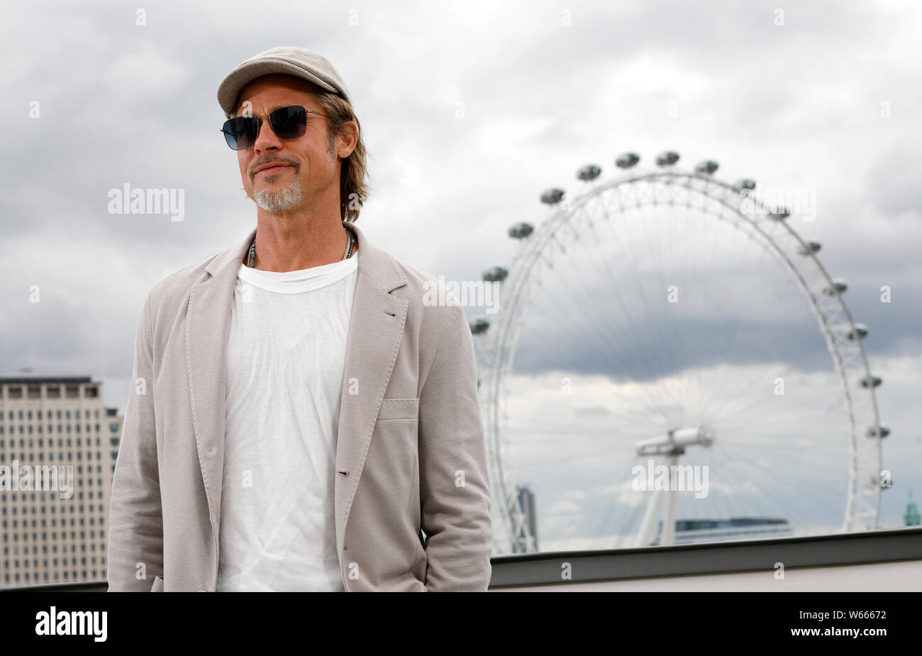 Brad Pitt attending a photocall for Once Upon A Time... In Hollywood, held at the Corinthia Hotel, London. Stock Photo