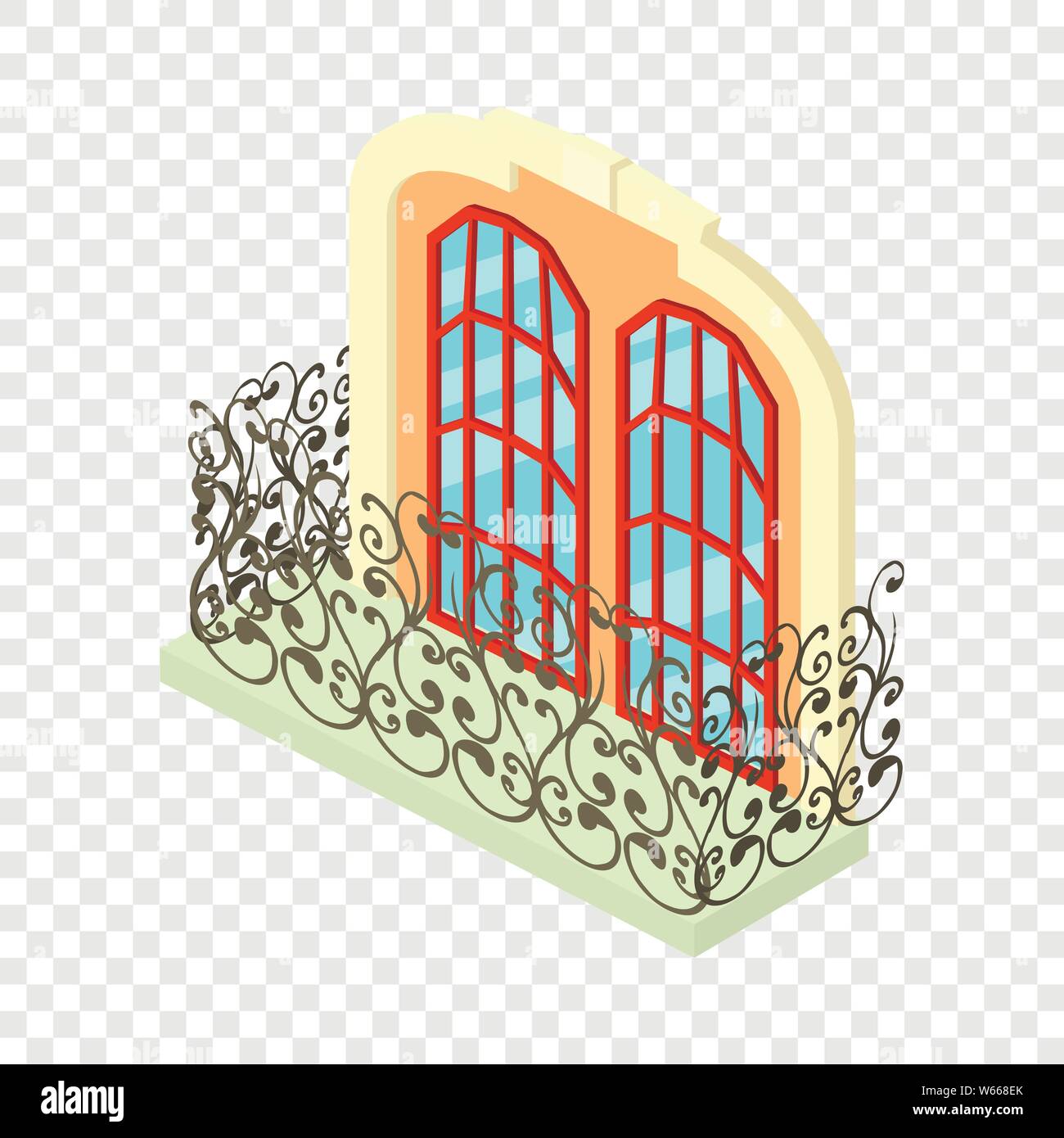 Vintage balcony icon, isometric 3d style Stock Vector Image & Art - Alamy