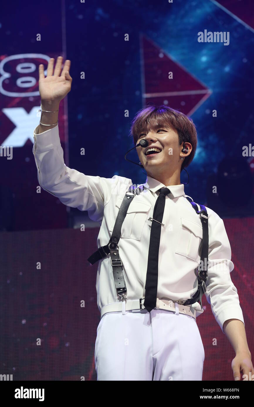 Kihyun of South Korean boy group Monsta X performs during the