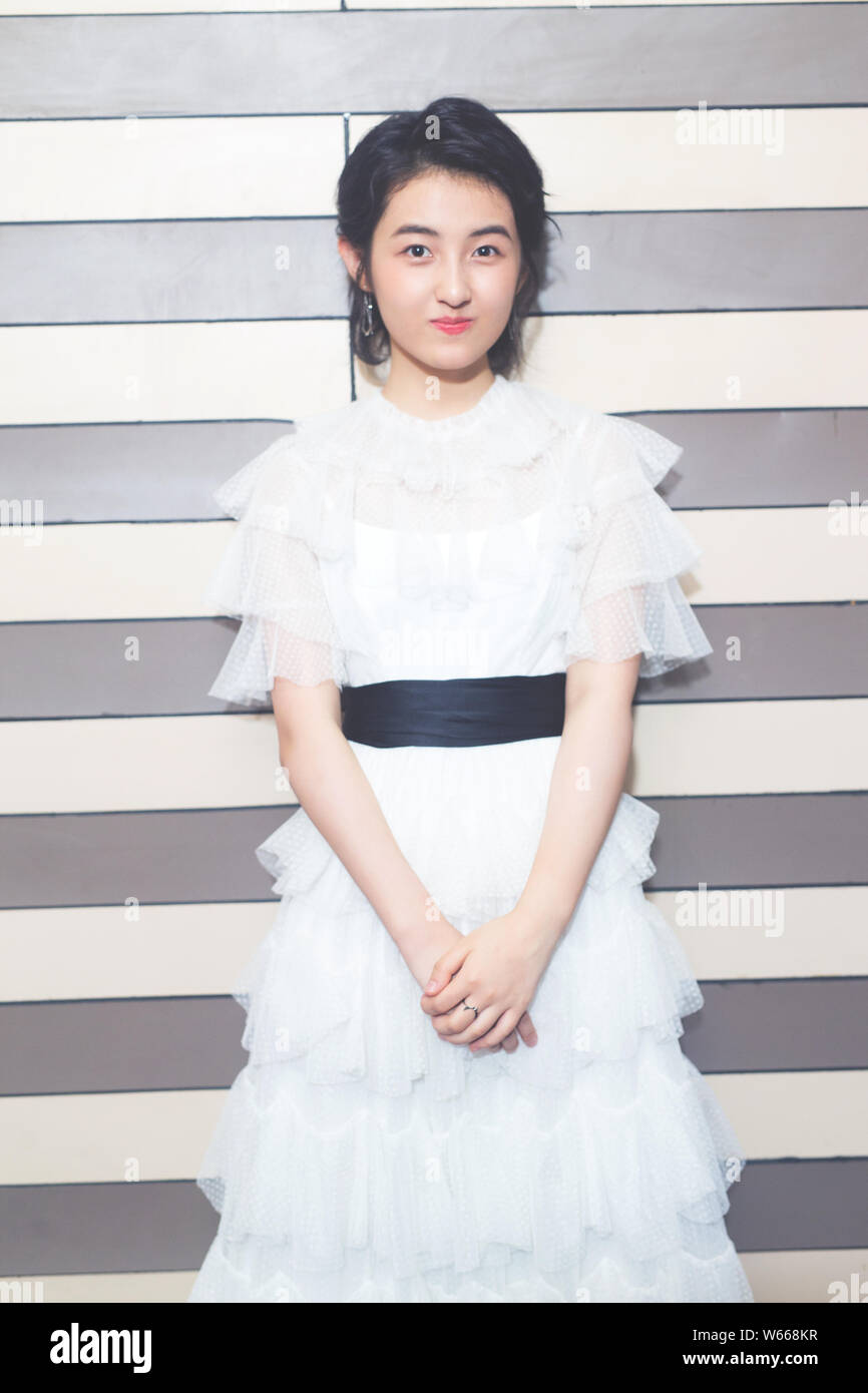 Chinese actress Zhang Zifeng, also known as Wendy Zhang, poses for