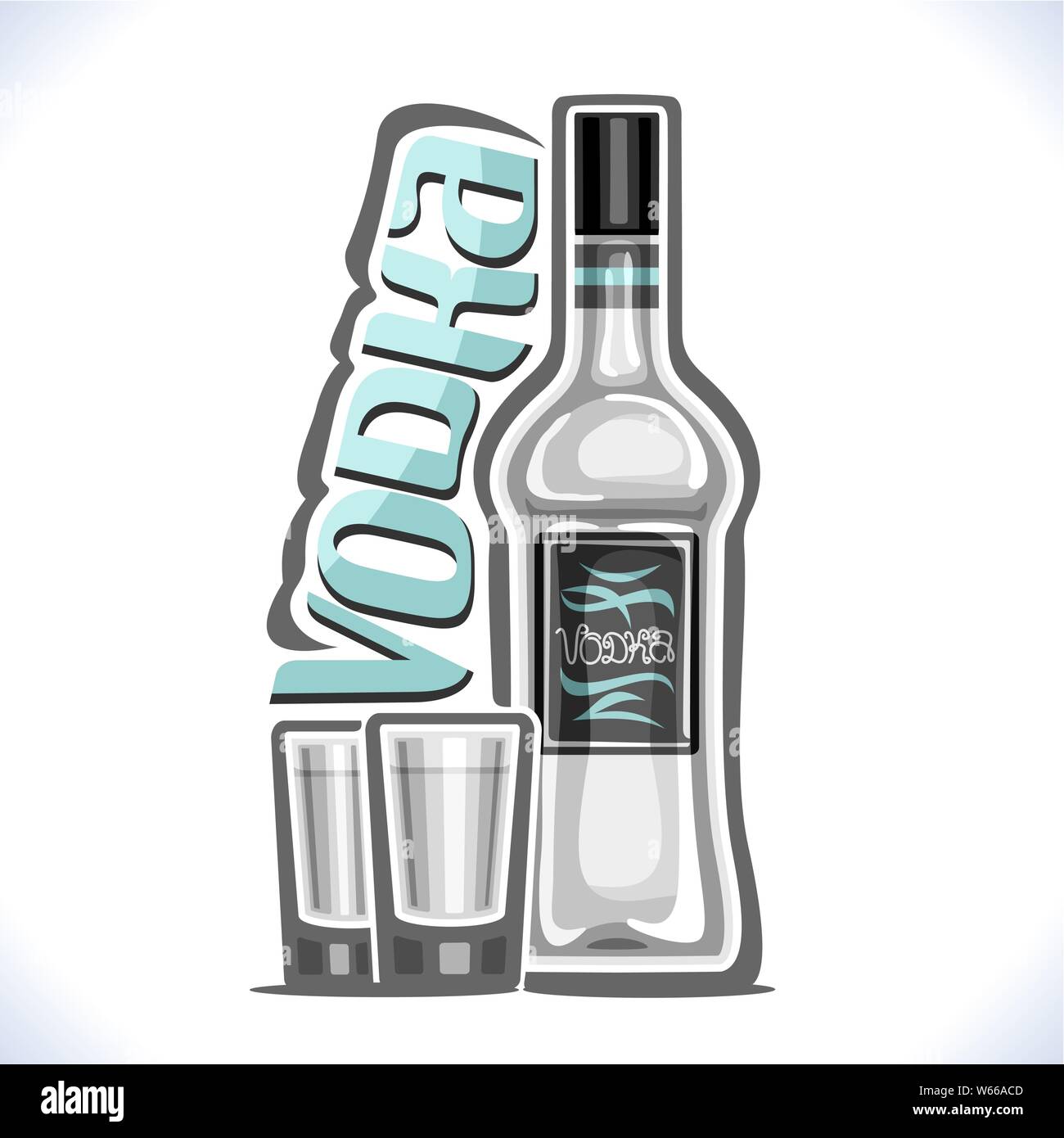 Vector illustration of alcohol drink Vodka Stock Vector