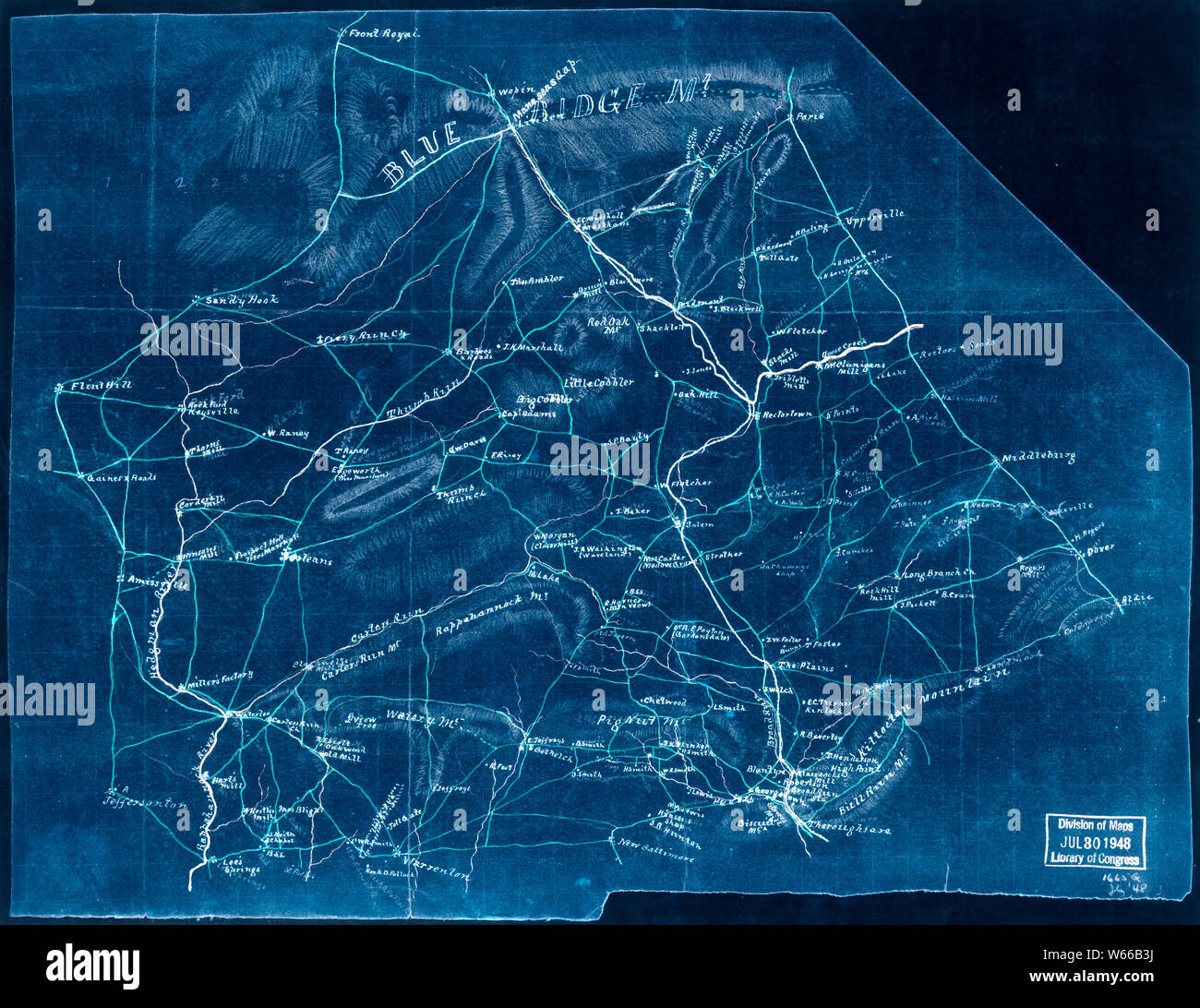 Civil War Maps 1990 Map of Fauquier County Va Inverted Rebuild and