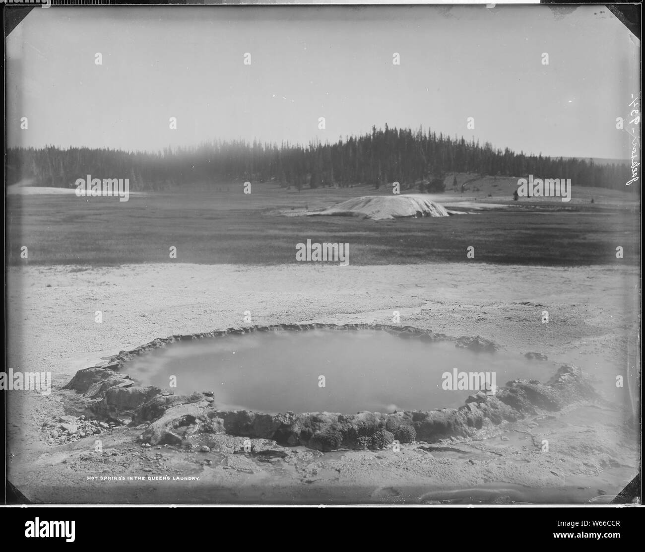 Hot Springs in the Queen's Laundry. Yellowstone National Park Stock
