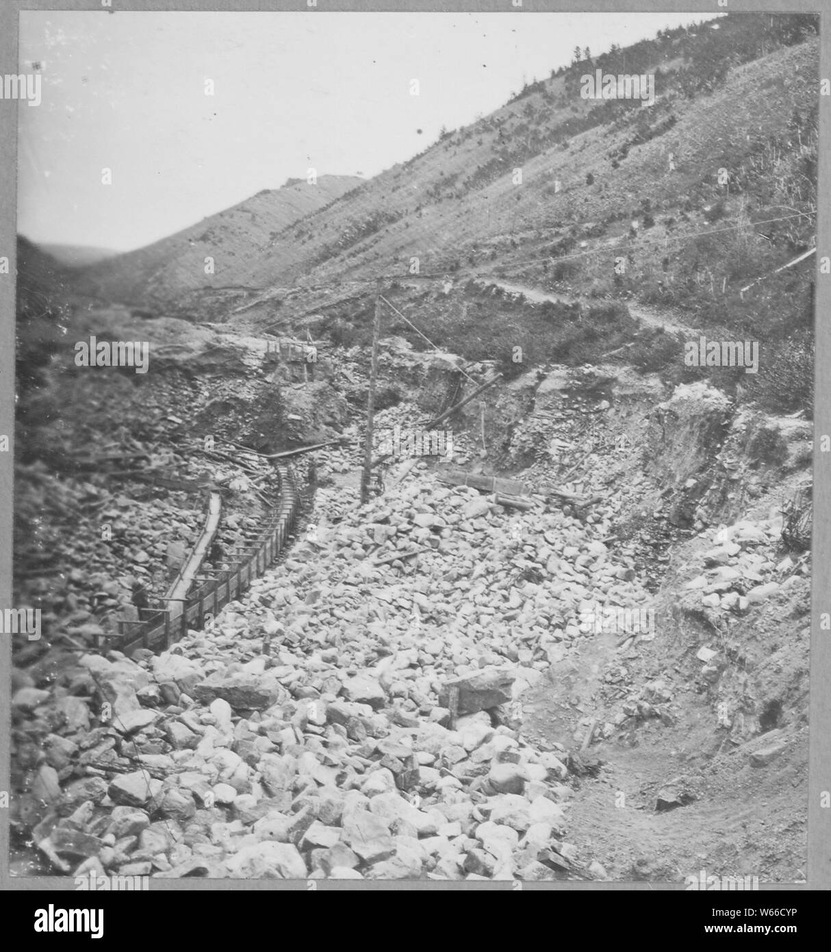 Hydraulic mining in Alder Gulch. Madison County, Montana Stock Photo