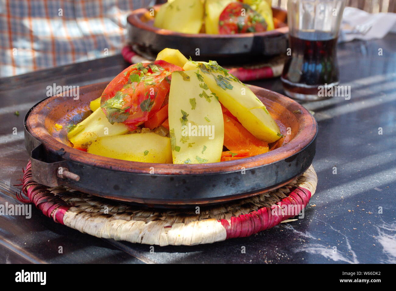 Vegetable tagine - traditional Moroccan food Stock Photo