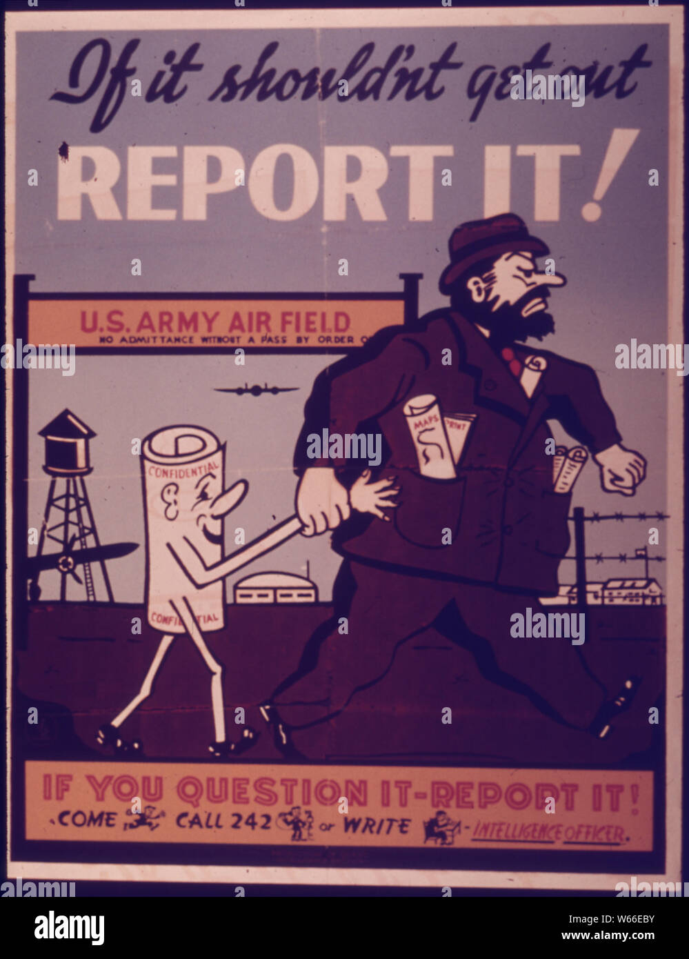 If it shouldn't get out, Report It! Stock Photo