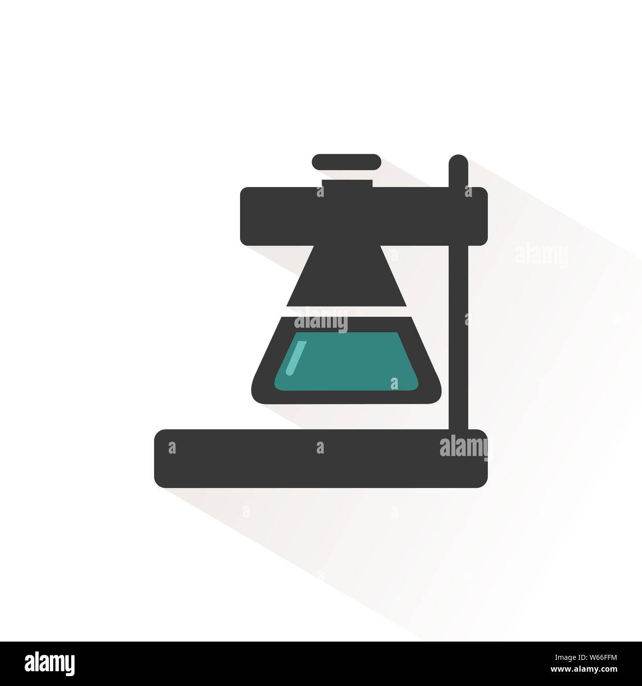 Conical flask icon. Erlenmeyer laboratory instrument. Isolated vector ...