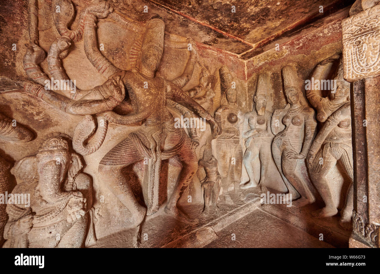 stone carving inside of Ravana Phadi Cave Temples, Aihole ...