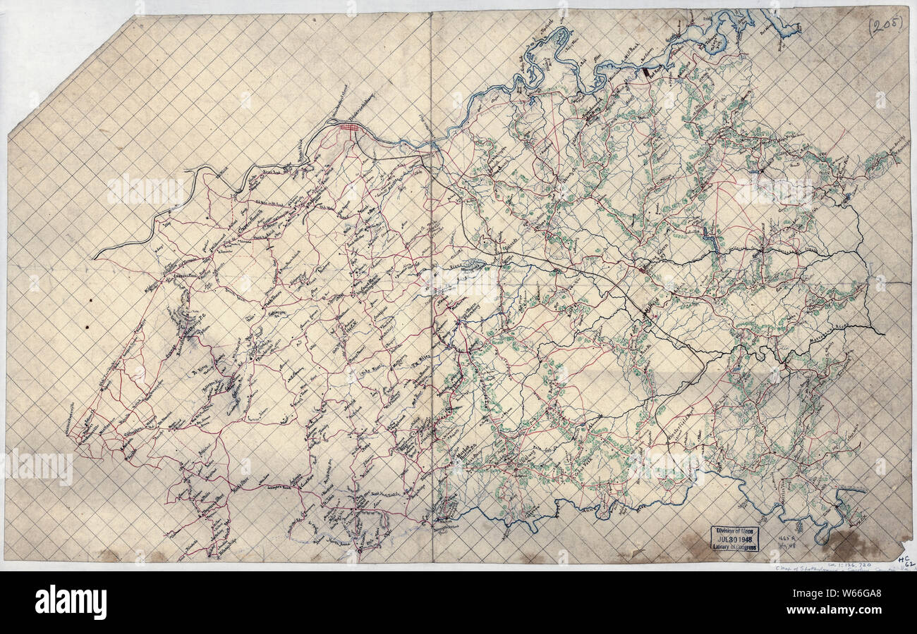 Civil War Maps 2062 Map of Spotsylvania and Caroline Counties Virginia Rebuild and Repair Stock Photo