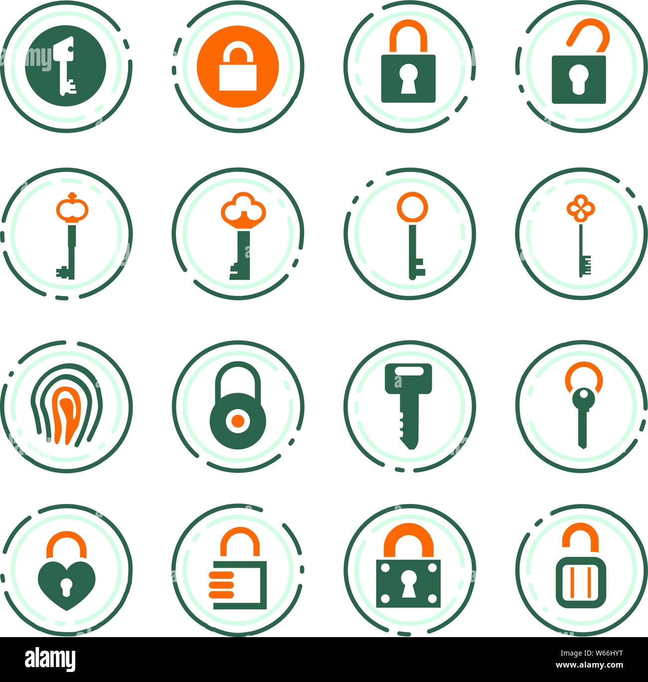 Lock and Key icon set for web sites and user interface Stock Vector ...