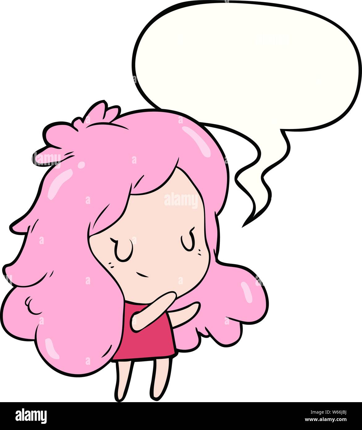 cute cartoon girl with speech bubble Stock Vector Image & Art - Alamy