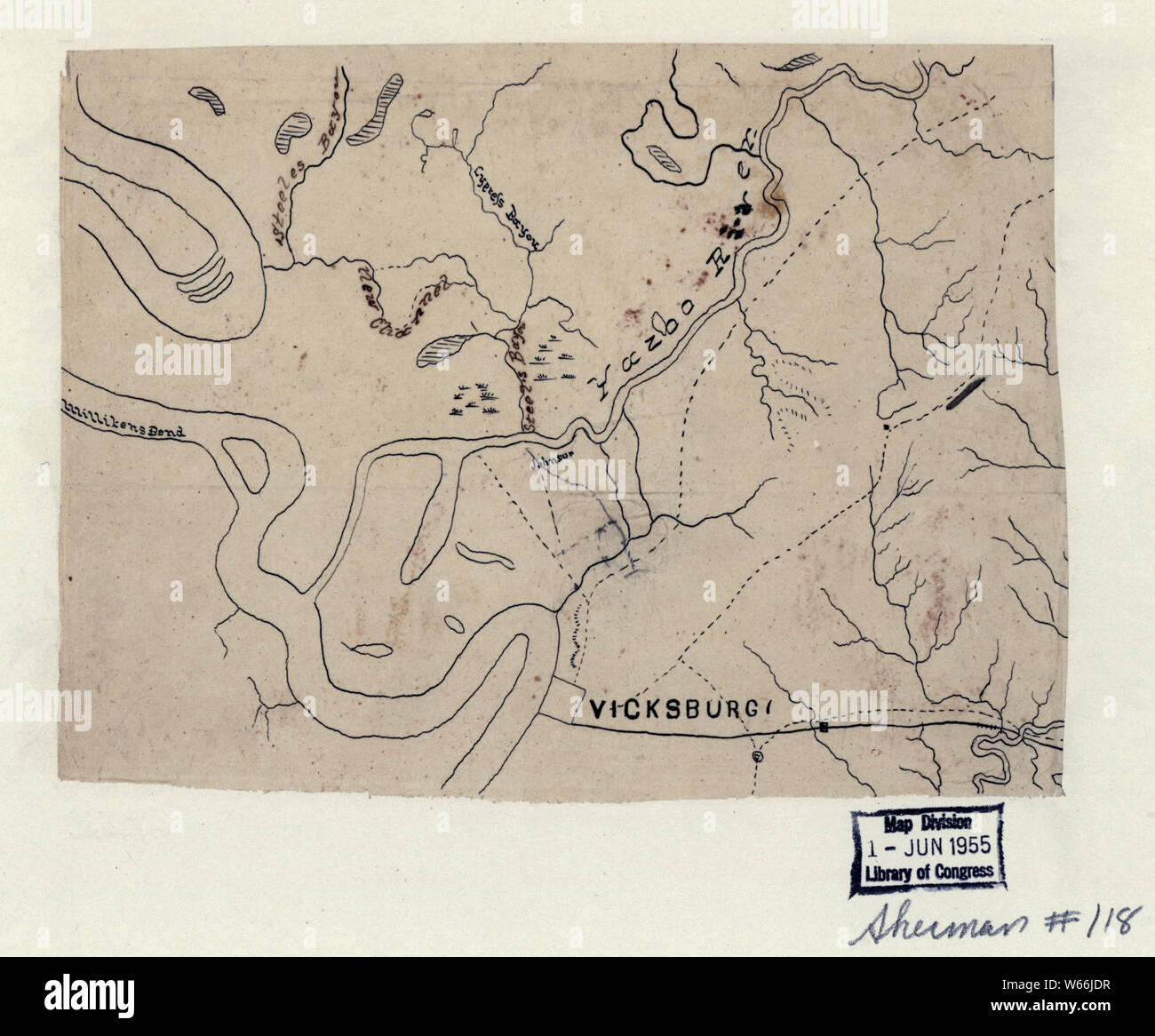 Civil War Maps 2101 Map of the environs of Vicksburg Mississippi 1863 ...