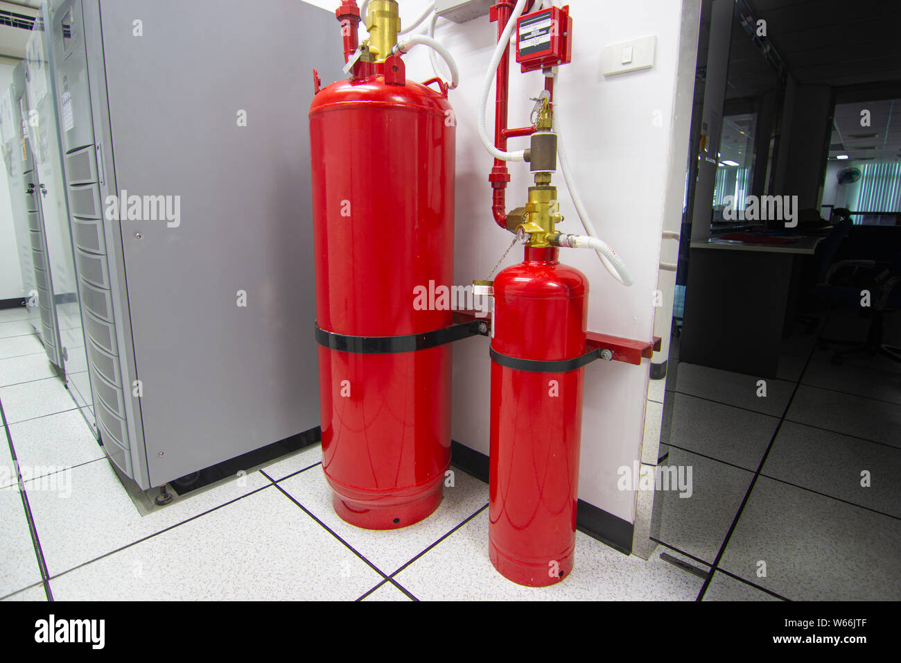 Fm 0 Suppression Systems Fm0 Gas Flooding System Gas Suppression System In Data Center Room Stock Photo Alamy
