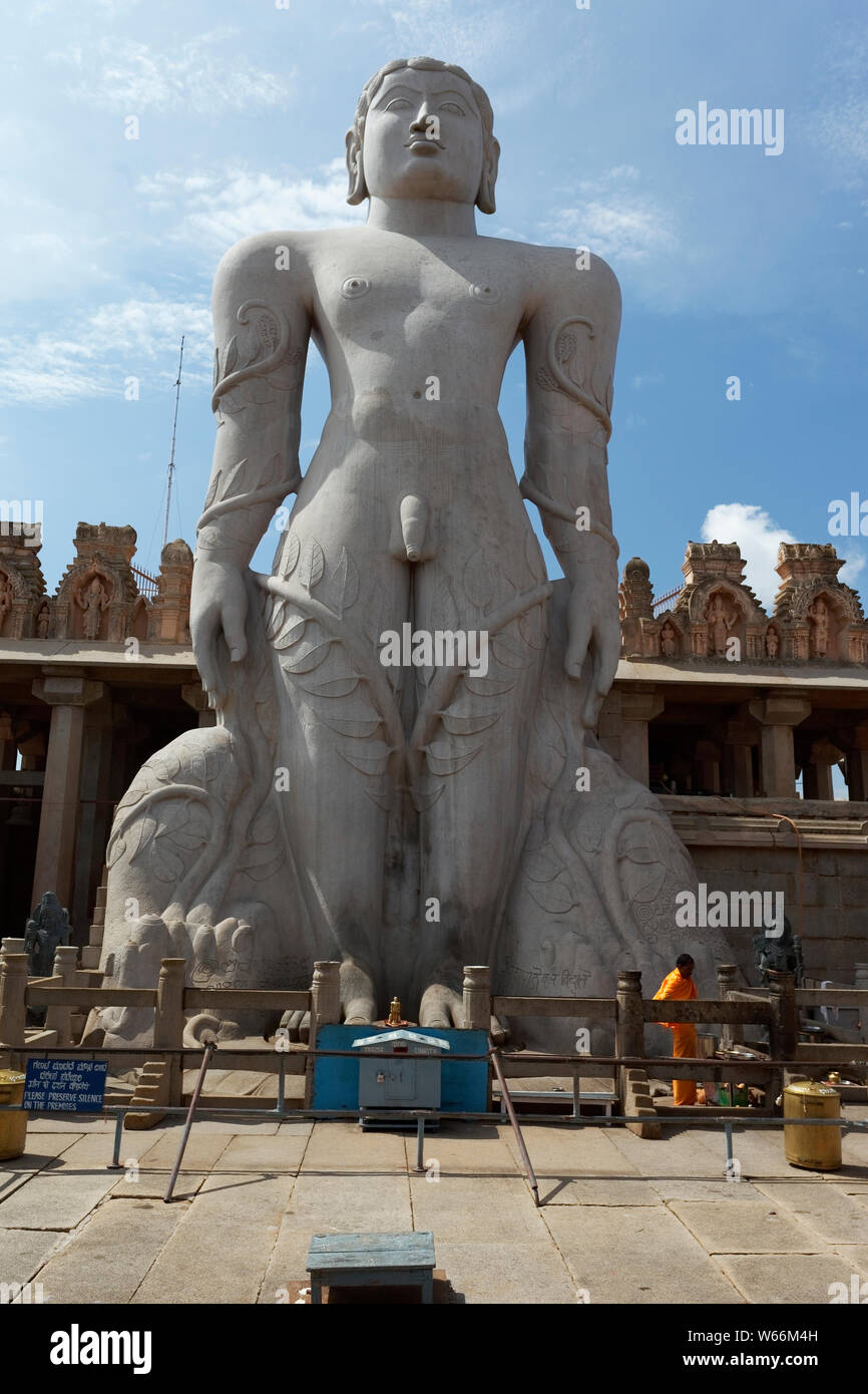 Gomateshwara Bahubali Shravanbelgola, Karnataka, India. Stock Photo