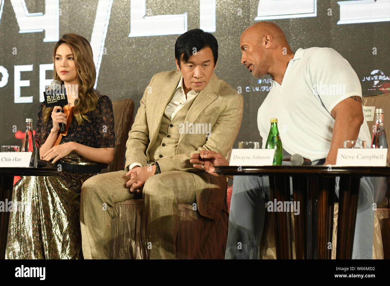 From Left Taiwanese Actress Hannah Quinlivan The Wife Of Taiwanese Singer And Actor Jay Chou Singaporean Actor Ng Chin Han And American Actor Dwa Stock Photo Alamy