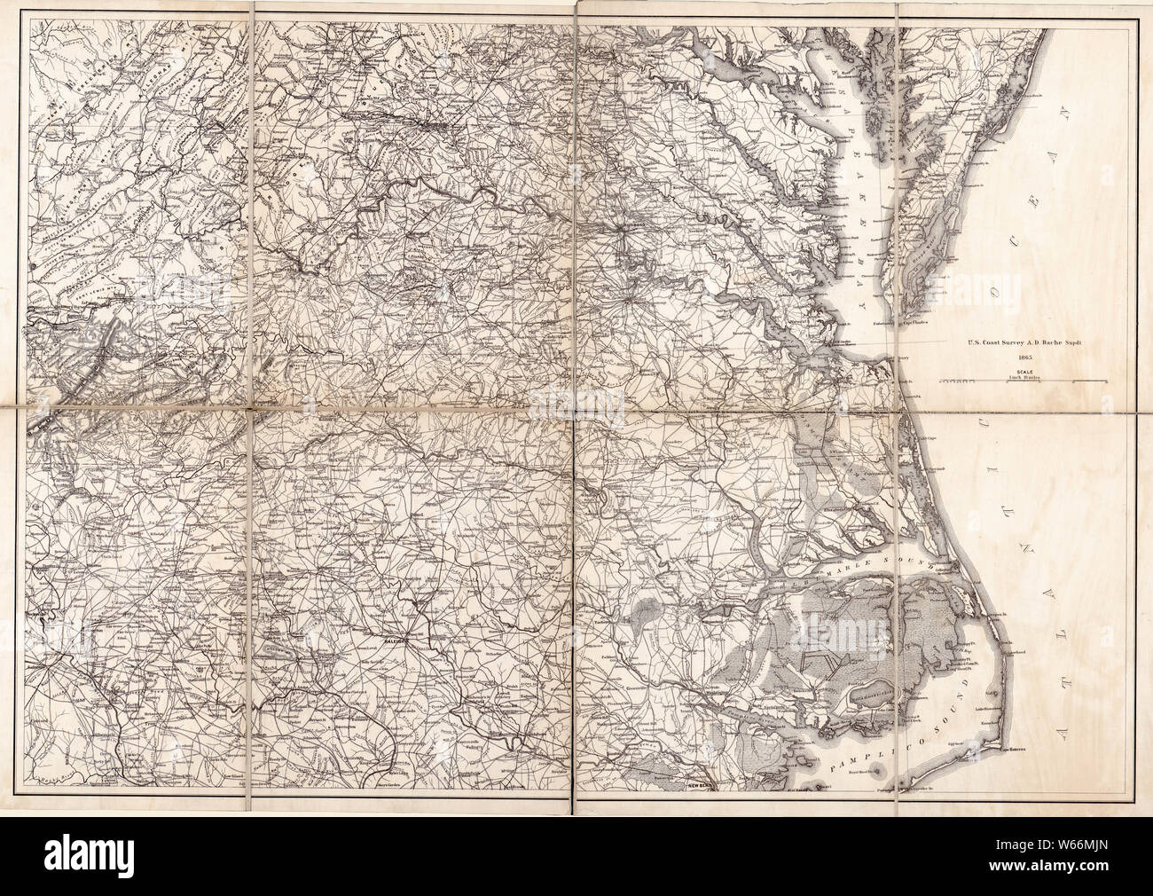 Civil War Maps 2136 Map of Virginia and North Carolina from the coast ...
