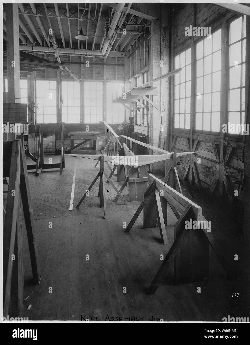 Keel assembly jig; Scope and content Photographs illustrating the