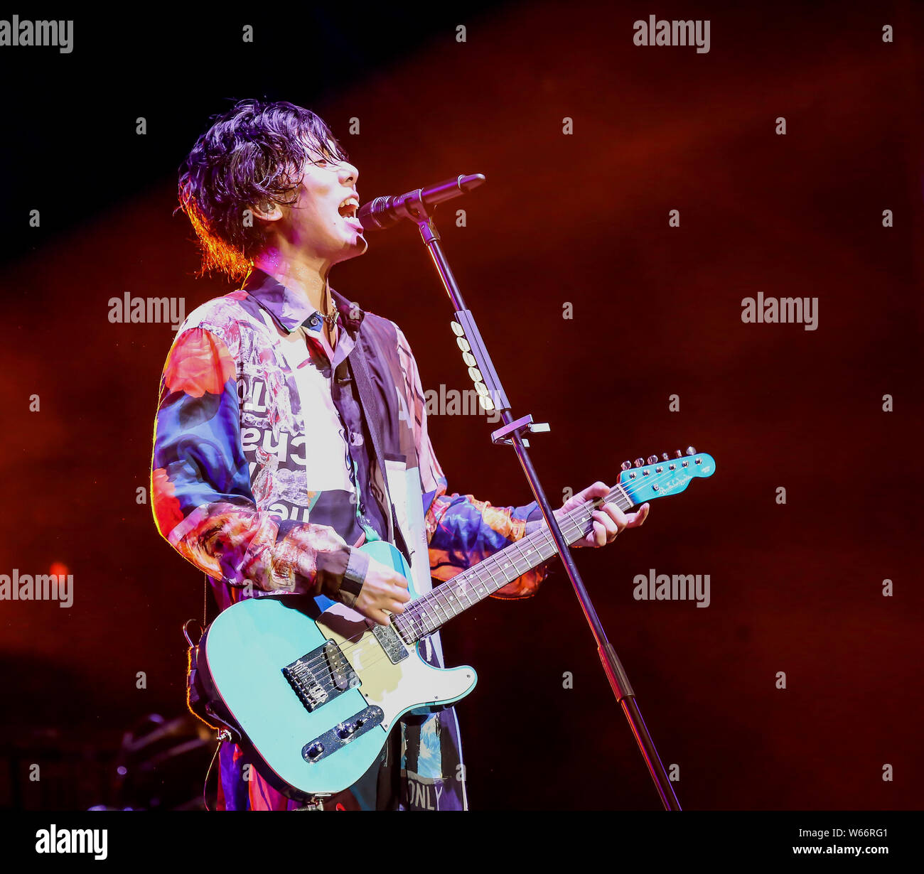 Members Of Japanese Rock Band Radwimps Perform During Radwimps Asia Live Tour 18 Concert In Shanghai China 11 July 18 Stock Photo Alamy
