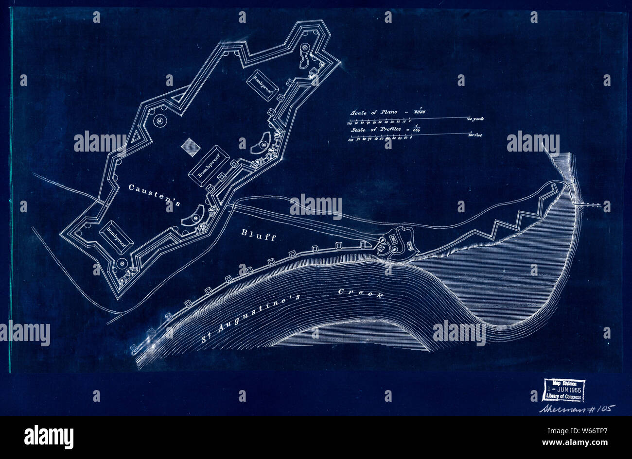 Civil War Maps 2180 Plan of the fortifications on Causten's Bluff ...