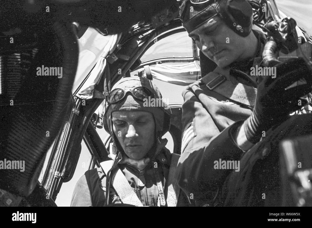 German airforce Crew in a JU 88 Bomber 1942 during Worldwar 2 in 1942 in Russia Stock Photo