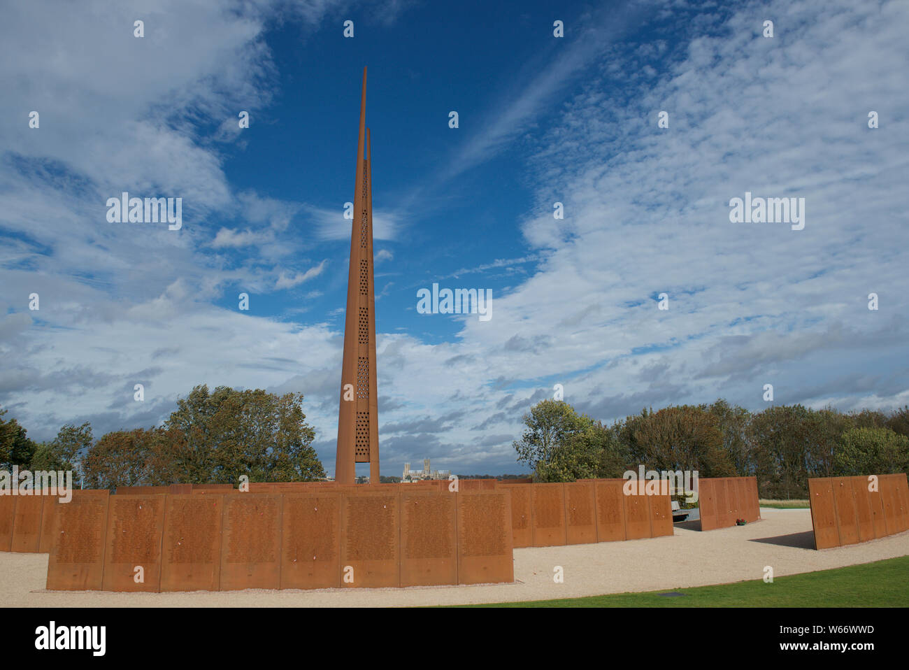 Memorial Spire at the International Bomber Command Centre Lincoln Stock Photo