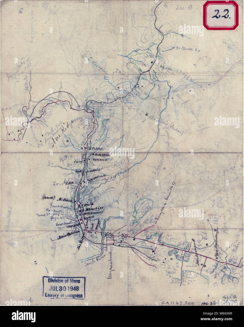 Civil War Maps 2237 Sketch of the road from Waynesboro toward Staunton in Augusta County ...