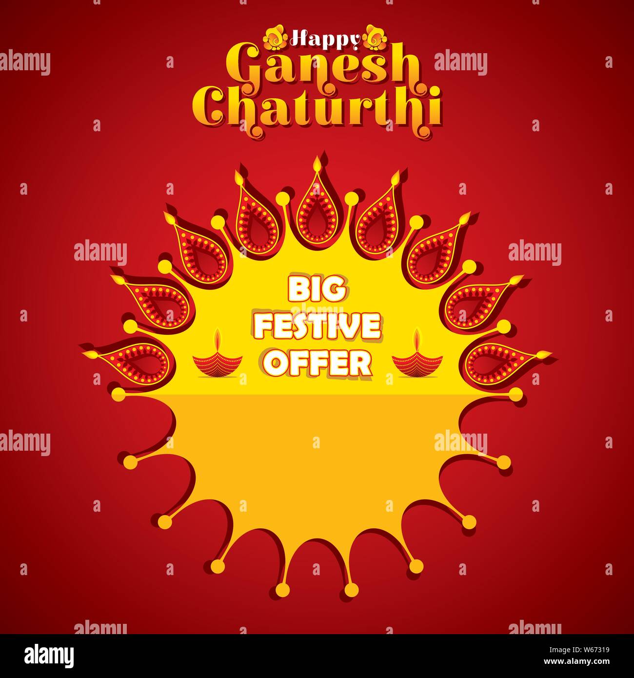 Illustration Of Lord Ganpati Ganesh Chaturthi Festival Of India