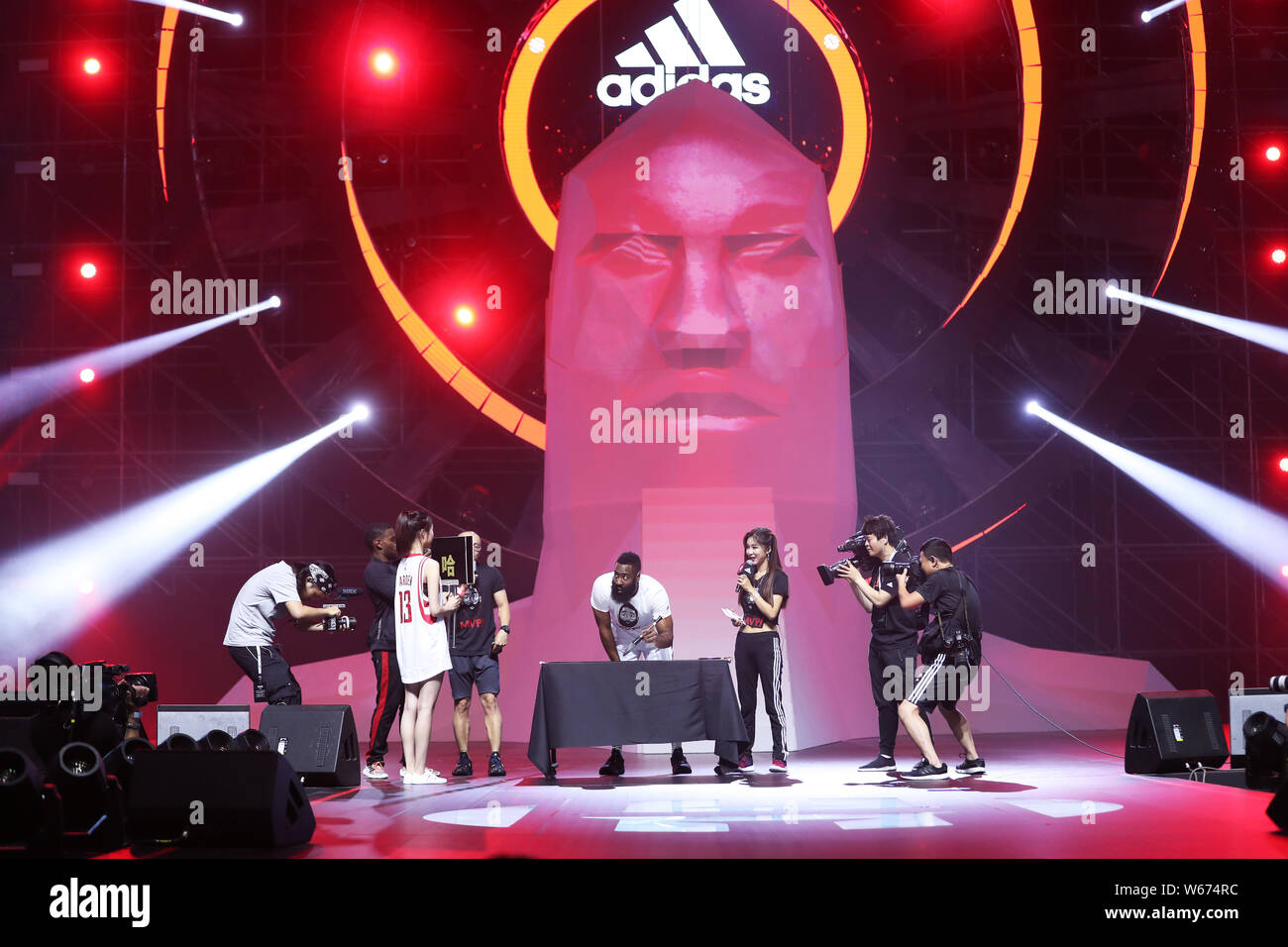 NBA star James Harden of Houston Rockets attends a promotional event in Shagnhai, China, 30 June 2018. Stock Photo