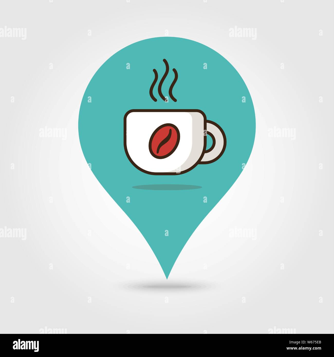 Cap of Tea or Coffee map pin icon, map pointer, vector illustration eps 10 Stock Vector