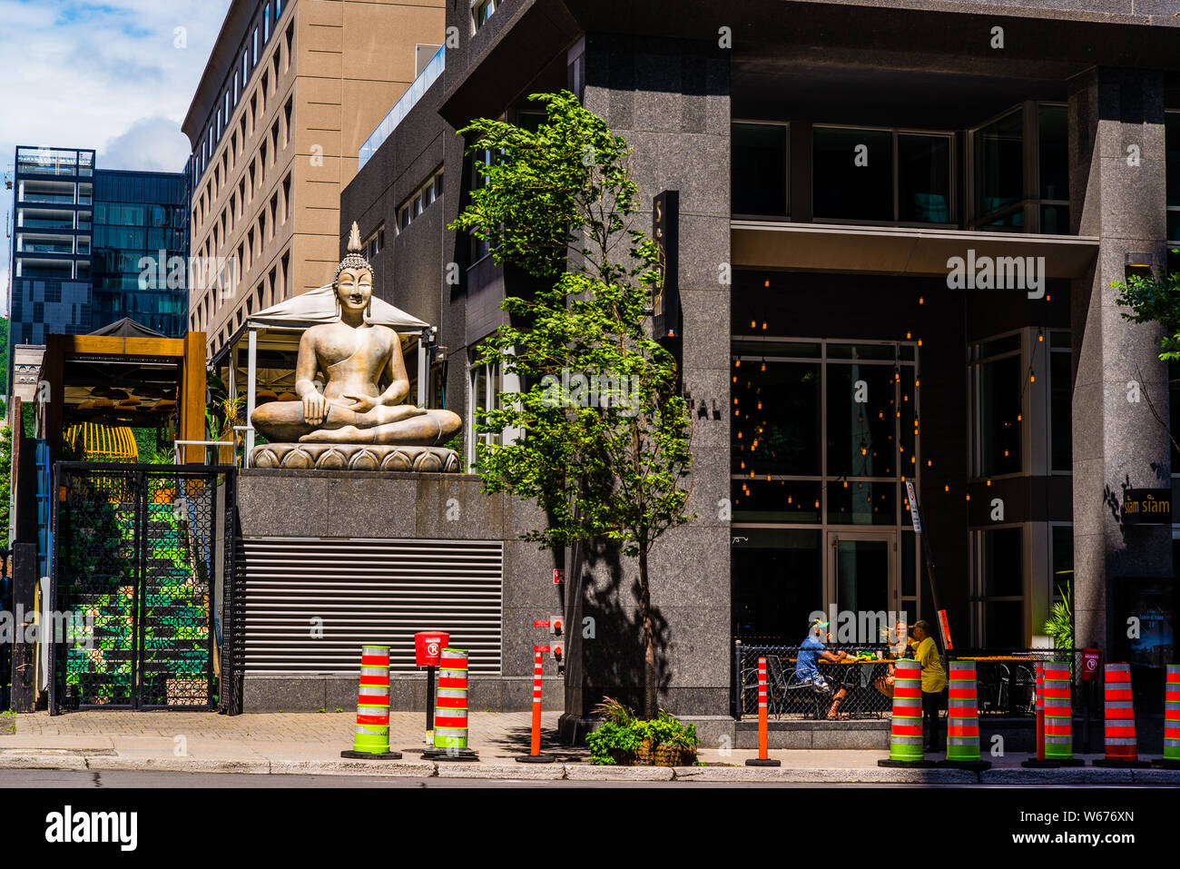 The Budha Statue in Montreal dowtown Stock Photo